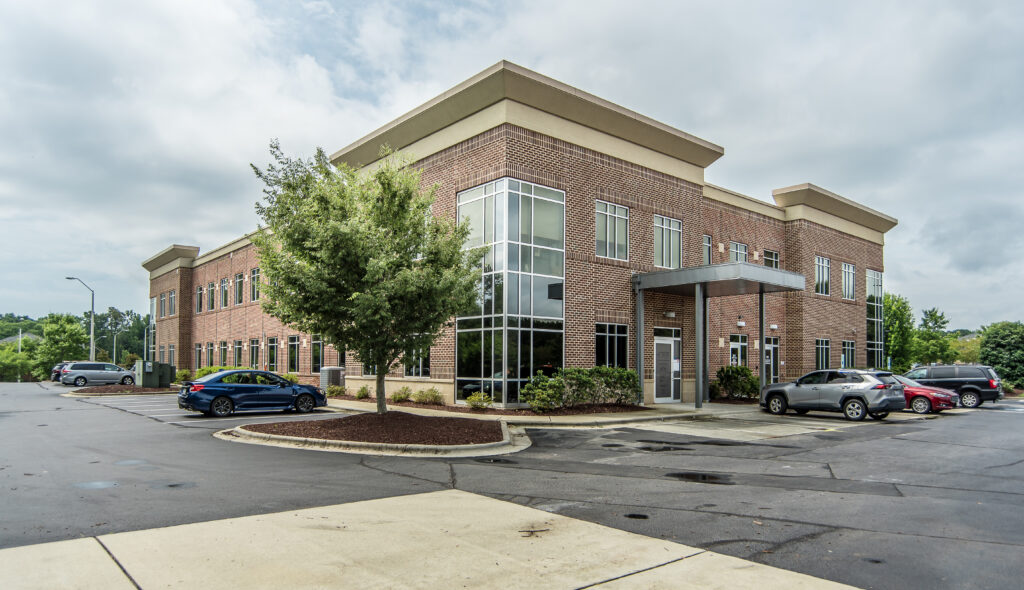 Front and side view of a medical physician's building.