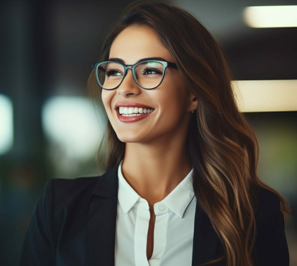 Female team member looking at a newly opened facility.