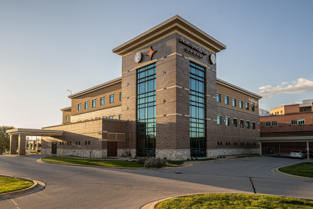 Hospital wing on campus.