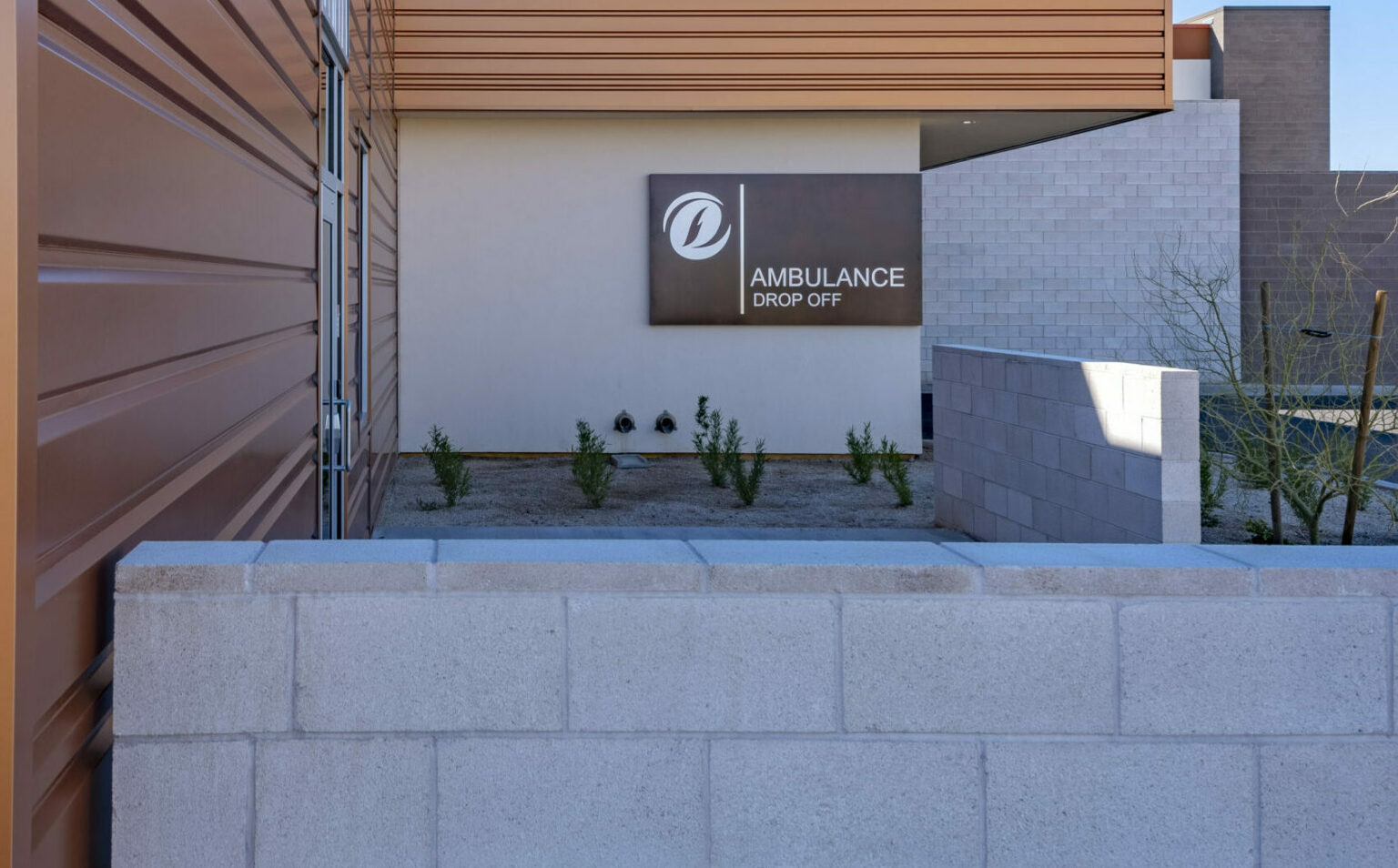 Outside landscaping at Destiny Springs medical facility.